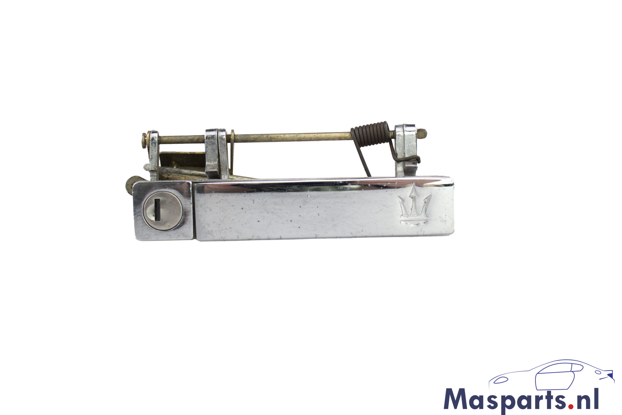 A used Maserati Biturbo door handle with part number 0229020100